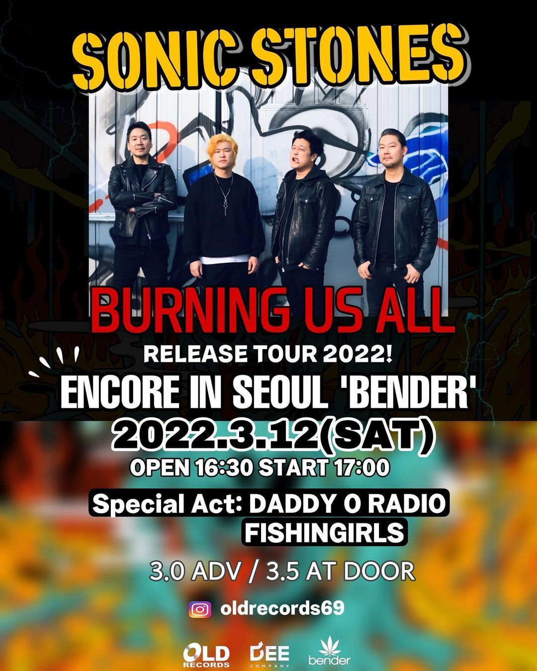 소닉스톤즈 “BURNING US ALL” RELEASE TOUR 2022 ENCOR IN SEOUL‼️ ‘BENDER’