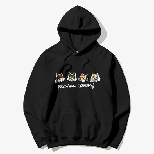 언제라도 이디어츠 후드티 블랙