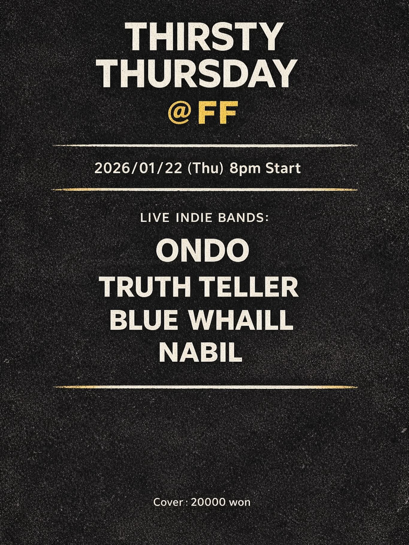 Hello Thursday @ FF — 라이브 밴드 공연