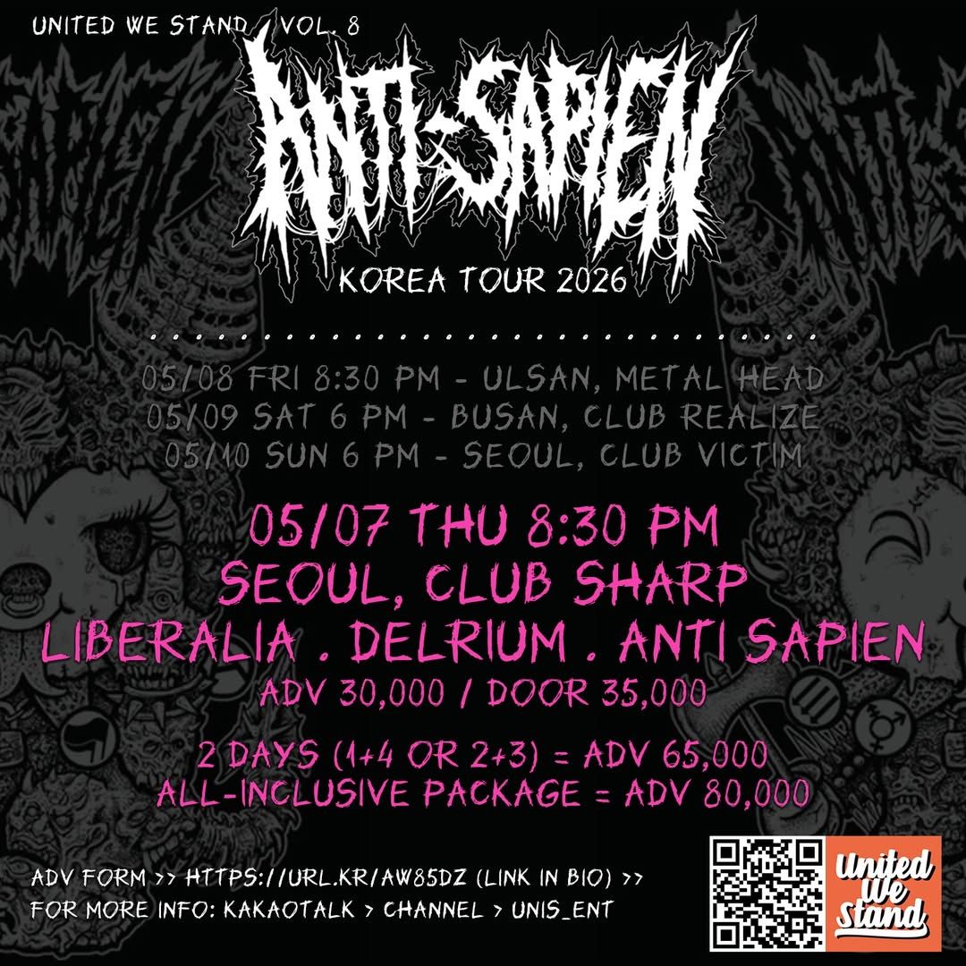United We Stand - Vol 8. Anti-Sapien Korea Tour 2026 (Seoul Day 1) poster 2